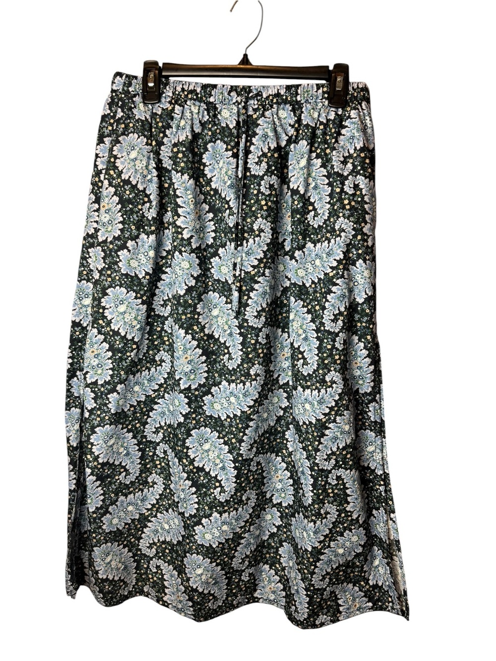 J Crew Collection Navy Pull-On Skirt Ratti Pacific Paisley Floral M BG542